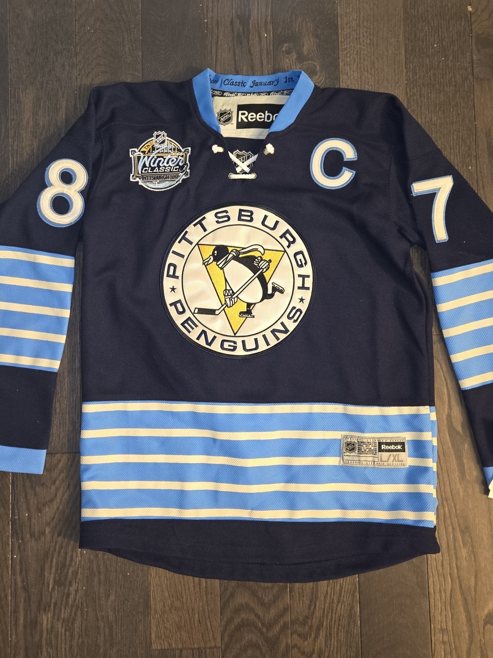 Reebok Sidney Crosby Pittsburgh Penguins 2011 Winter Classic YOUTH LARGE XL NWT